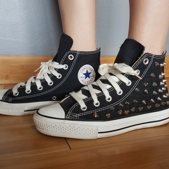 spiked converse high tops